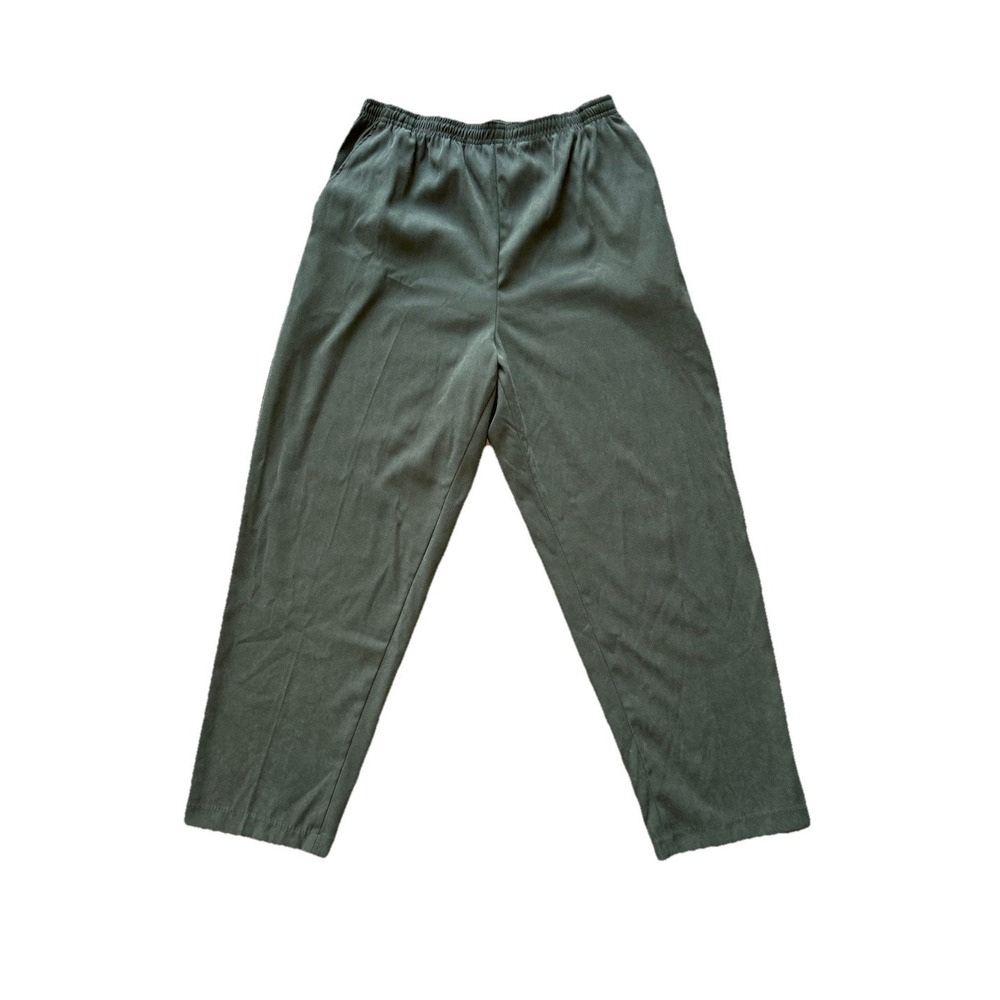 REBECCA MALONE Olive Green‎ Pull On ELASTIC WAIST Pants STRETCH Women's 12